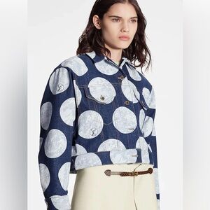 LOUIS VUITTON Polka Dot Moon Denim Jacket MSRP: $4,350 Size 36 US Small